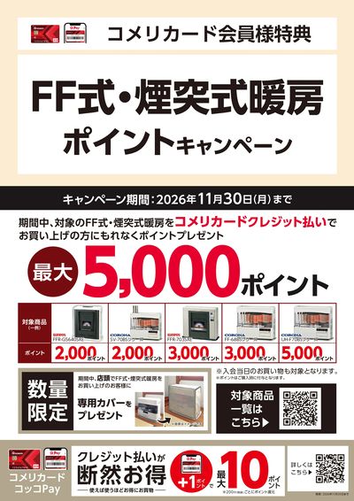 FF式・煙突式暖房ポイントキャンペーン