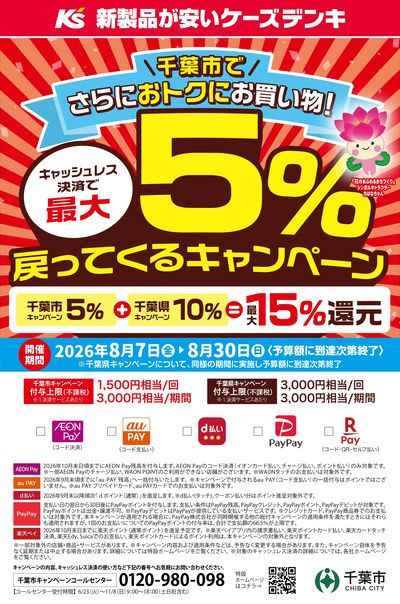 千葉市でさらにおトクにお買い物!キャッシュレス決済で最大5%戻ってくるキャンペーン