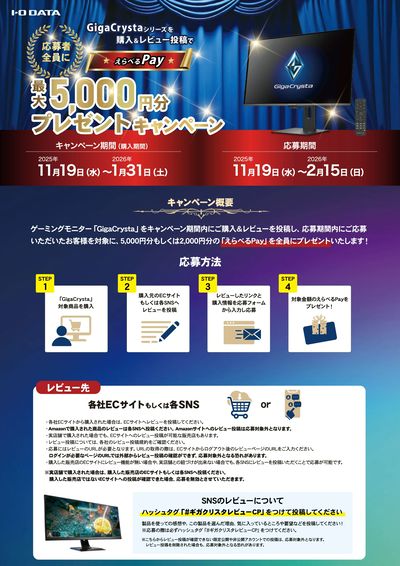 IOデータレビューキャンペーン2025チラシ(おもて)