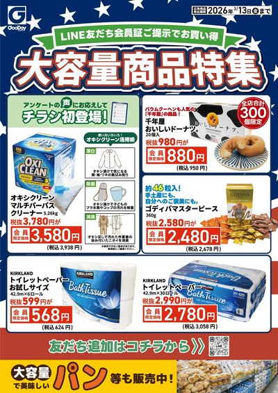LINE友だち限定 大容量商品特集チラシ