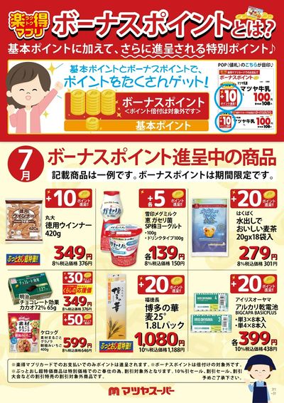 7月のボーナスポイント進呈商品(一例)