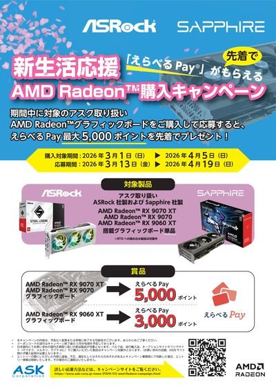 新生活応援AMD Radeon購入キャンペーン