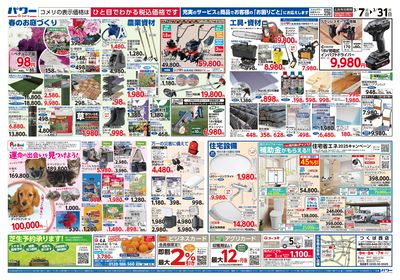 コメリパワー 3/7号 決算市 ウラ
