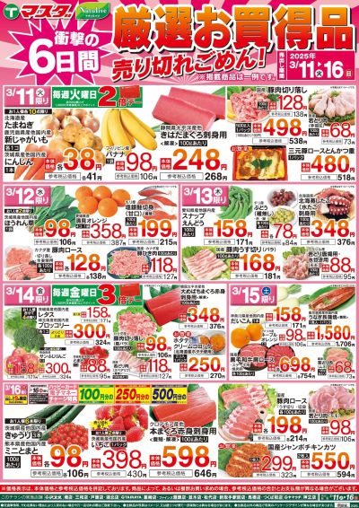 3/11号 6日間の厳選お買得品