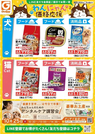 LINE友だち限定 わんにゃん価格応援チラシ