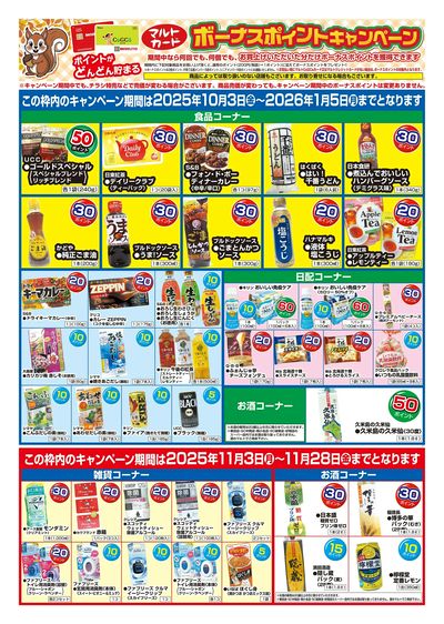 マルトカード ボーナスポイントキャンペーン(ウラ)