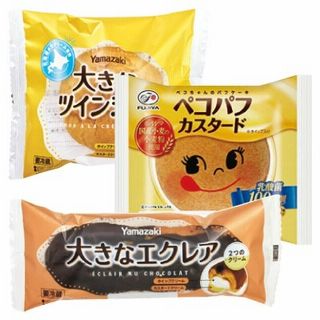 大きなツインシュー/大きなエクレア/ペコパフカスタード