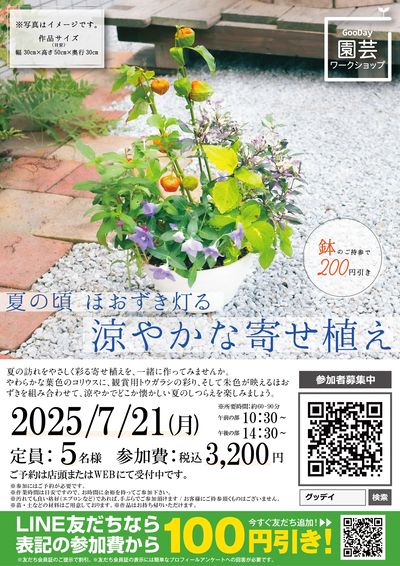20250721開催_涼やかな寄せ植えワークショップ