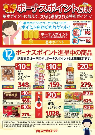 12月のボーナスポイント進呈商品(一例)