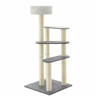 連結できるキャットインテリアタワー 5ステップ グレー