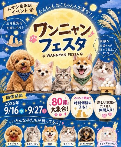ムサシ金沢店 わんにゃんフェスタ!ご案内