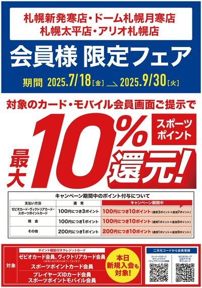 会員様10%ポイント還元施策