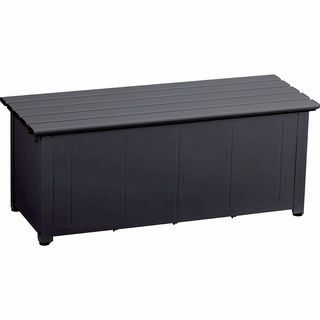 静かに開閉できるアルミ収納ベンチ ブラック 幅120cm 奥行45cm 高さ48cm