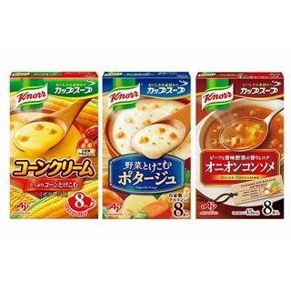 クノールカップスープ ・コーンクリーム ・ポタージュ ・オニオンコンソメ